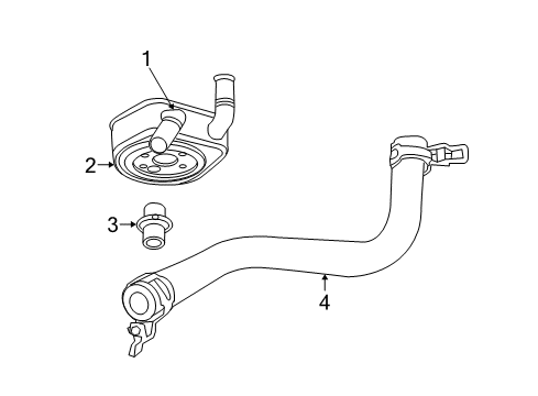 2009 Chrysler Town & Country Oil Cooler Hose-Oil Cooler Outlet Diagram for 4677584AB