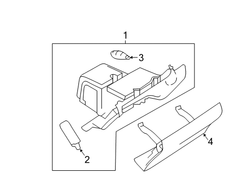 2013 Nissan Leaf Glove Box Cover-Glove Box Lid Diagram for 68520-3NF0A