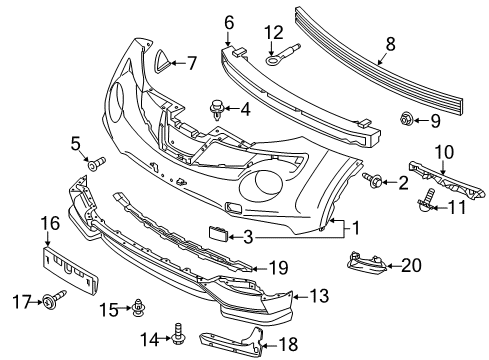 2015 Nissan Juke Front Bumper Guide-Air, Front RH Diagram for 63864-3YW0A