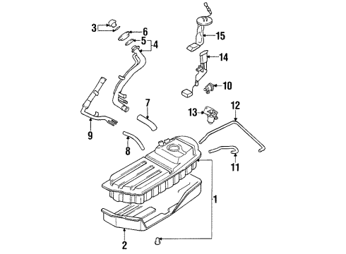 1998 Kia Sportage Fuel Supply Fuel Tank Assembly Diagram for 0K01842110D