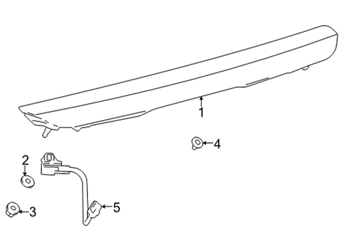 2021 Lexus LC500 High Mount Lamps Wire, Lamp Diagram for 82214-11020