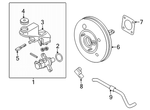 2021 Nissan Rogue Dash Panel Components Cylinder Assy-Brake Master Diagram for D6010-6RA0A