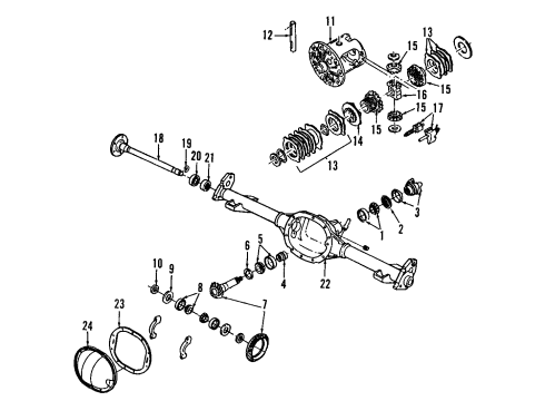 2004 GMC Canyon Rear Axle, Differential, Propeller Shaft Differential Cover Gasket Diagram for 12479020