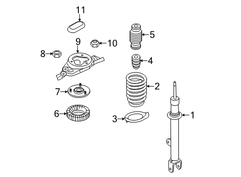 2013 Hyundai Genesis Struts & Components - Front Strut Assembly, Front, Left Diagram for 54611-3M910