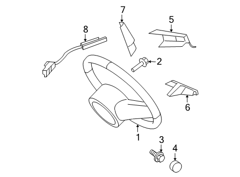 2009 Ford Mustang Steering Column & Wheel, Steering Gear & Linkage Cruise Switch Diagram for 6R3Z-9C888-AA