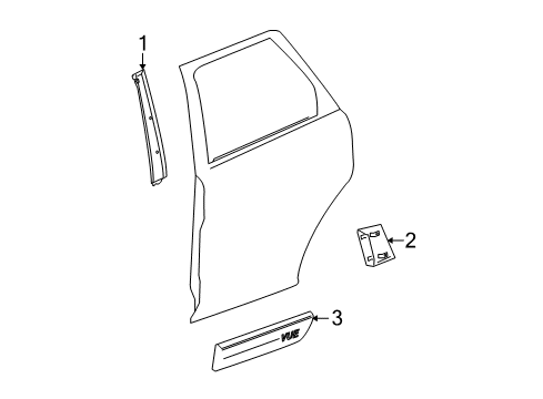 2007 Saturn Vue Exterior Trim - Rear Door Molding Asm, Body Side Lower Rear Diagram for 15814480