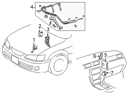 2001 Toyota Camry Ignition System ECM Diagram for 89666-33091-84