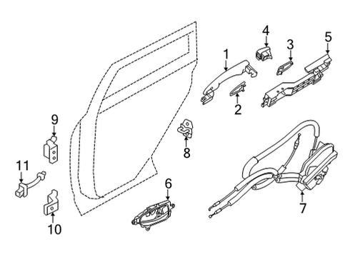 2021 Nissan Sentra Rear Door Motor Assy-Regulator, RH Diagram for 82730-6LE0A