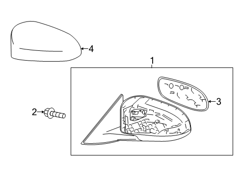 2012 Toyota Camry Outside Mirrors Mirror Glass Diagram for 87917-06430