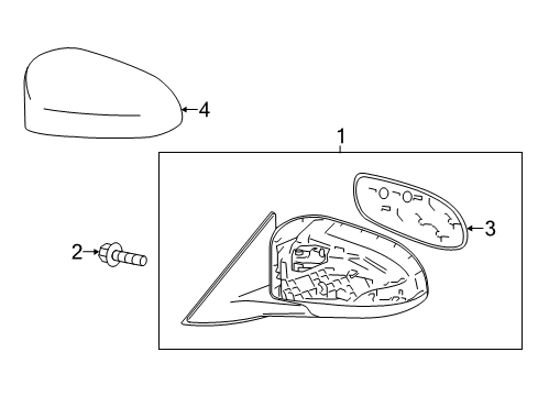 2014 Toyota Camry Outside Mirrors Mirror Assembly Diagram for 87908-06411