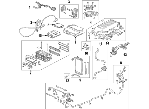2014 Honda Accord Hybrid Components, Battery, Cooling System Board Assembly, Junction Diagram for 1E100-5K0-013
