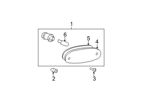 2001 Hyundai Accent Bulbs Lamp Assembly-Rear Side Marker LH Diagram for 92305-25000