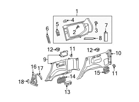 2007 Lexus GX470 Interior Trim - Quarter Panels Quarter Trim Cup Holder Diagram for 66991-60020-A0