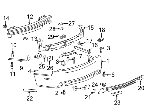 2013 Cadillac CTS Parking Aid Cover Extension Diagram for 25919181