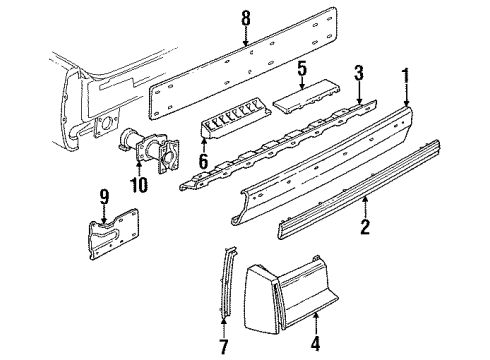 1992 Cadillac DeVille Rear Bumper Reflex Asm-Rear Diagram for 5975516