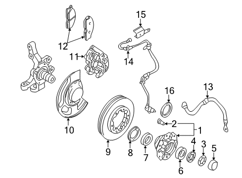 2001 Infiniti QX4 Front Brakes Cap-Drive Flange, Front Diagram for 40234-79G6C