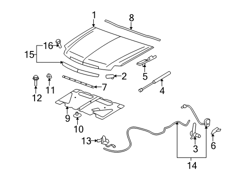 2009 GMC Yukon XL 1500 Hood & Components, Exterior Trim Bumper Diagram for 15250133