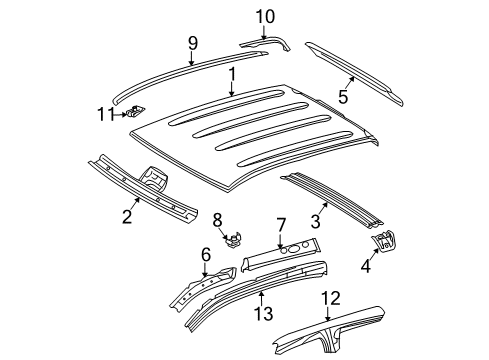 Diagram for 2010 Toyota Tundra Roof & Components 