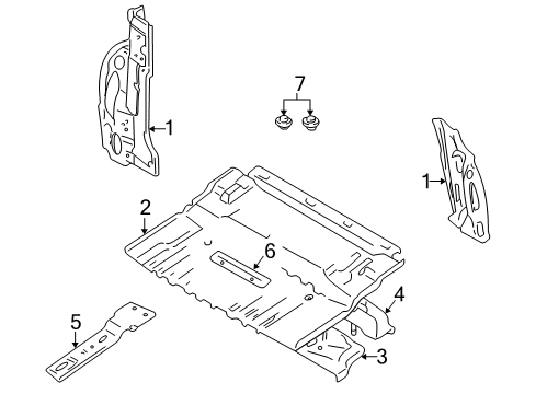 2002 Chevrolet Tracker Rear Body Panel, Floor & Rails Panel, Rear Floor (On Esn) Diagram for 30027285