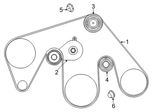 2020 Nissan Frontier Belts & Pulleys Tensioner Assy-Auto Diagram for 11955-9BT0A