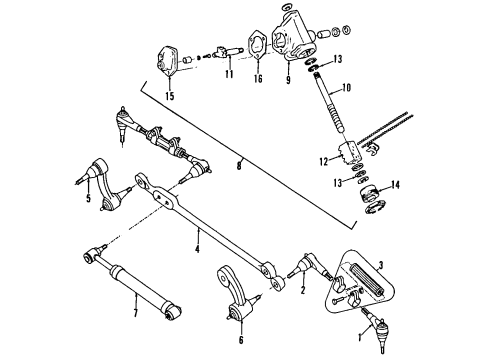 1985 Chevrolet G30 P/S Pump & Hoses, Steering Gear & Linkage Bearing Asm-Steering Gear Worm Thrust Diagram for 5666693
