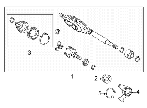 2022 Toyota Corolla Cross Drive Axles - Front Boot Kit Diagram for 04437-02920