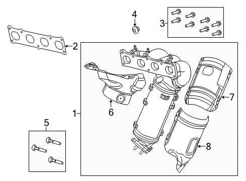 2016 Fiat 500X Exhaust Manifold Gasket-Exhaust Manifold Diagram for 68246551AA