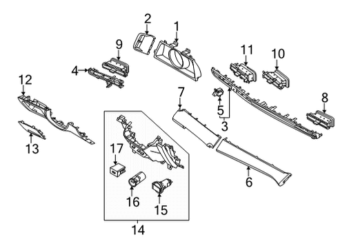 2021 Hyundai Elantra Switches PANEL ASSY-CLUSTER FACIA Diagram for 84830-AA000-4X