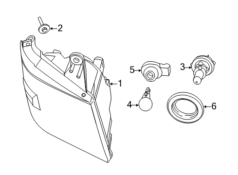 2016 Chrysler Town & Country Headlamps Park And Turn Headlamp Right Diagram for 5113334AF
