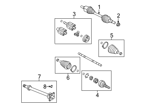 2012 Chevrolet Traverse Axle Shaft & Joints - Front Axle Assembly Diagram for 22796413