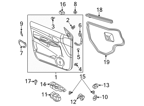 2004 Buick Rendezvous Power Seats Switch Asm, Passenger Seat Adjuster *Light Neutral *Neutral Diagram for 89022440