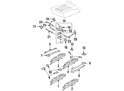 1997 Buick LeSabre Power Seats Cbl Asm-Seat Adjust Rear Vertical 6 Way Electric Diagram for 20624396