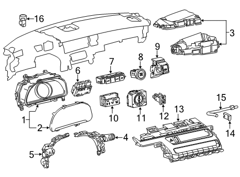 2020 Lexus LC500 Instruments & Gauges Switch Assembly, Electrical Diagram for 84390-11010