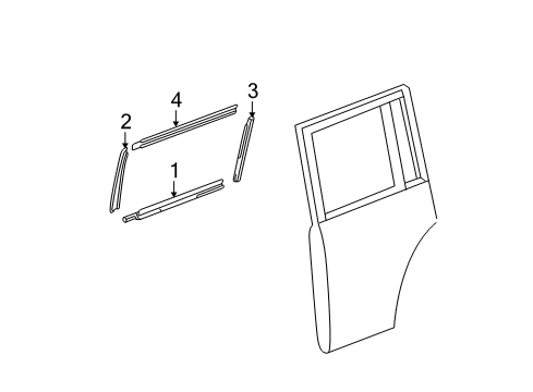 2004 Scion xB Exterior Trim - Rear Door Belt Weatherstrip Diagram for 68180-52030