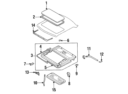 1996 Infiniti Q45 Sunroof Weatherstrip-Lid Diagram for K1246-60U00