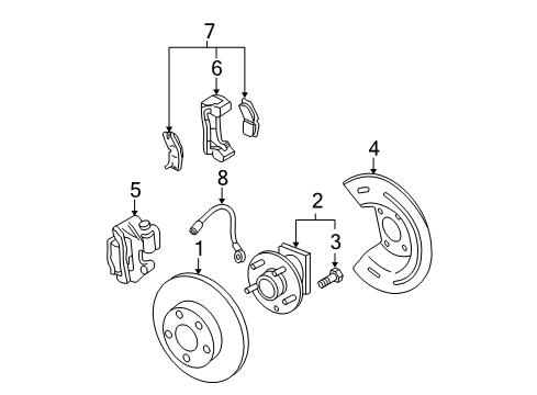 2009 Cadillac DTS Brake Components Caliper Diagram for 19368935