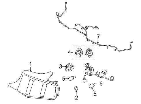 2010 Ford Mustang Bulbs Tail Lamp Assembly Diagram for AR3Z-13404-B