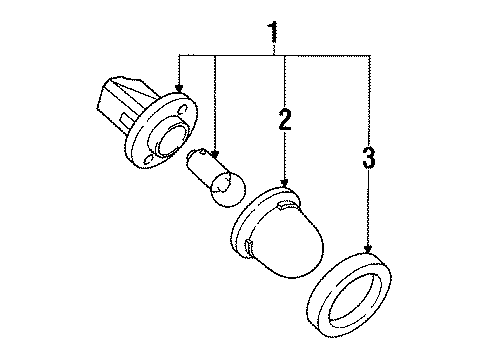 1987 Nissan Pulsar NX License Lamps Lamp Assembly-License Diagram for 26510-41L00