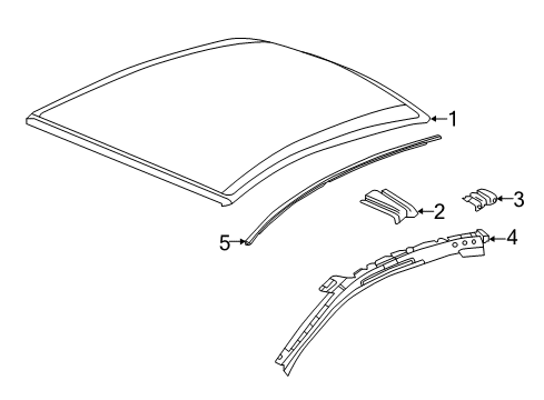 2013 Honda Civic Roof & Components, Exterior Trim Gusset, Roof Arch Diagram for 62145-SVA-A10ZZ