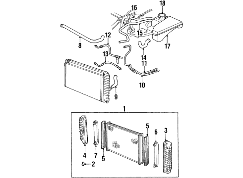 1999 Oldsmobile Aurora Radiator & Components Tank Asm, Radiator Outlet Diagram for 52477589