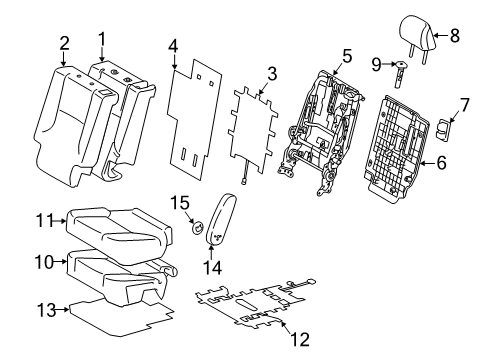 2017 Lexus GX460 Second Row Seats Pad, Rear NO.1 Seat Cushion Diagram for 71612-60500