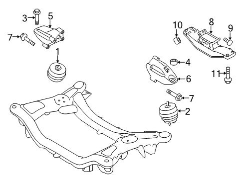 2012 Hyundai Genesis Coupe Engine & Trans Mounting Engine Support Bracket, Right Diagram for 21815-2M250