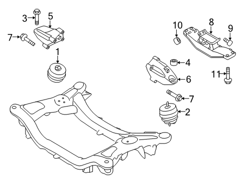 2012 Hyundai Genesis Coupe Engine & Trans Mounting Bolt Diagram for 11403-10603