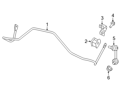 2008 Jeep Patriot Stabilizer Bar & Components - Rear Nut-Hexagon Diagram for 6508961AA