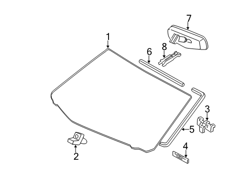 2011 Toyota Avalon Windshield Glass Windshield Diagram for 56101-07020