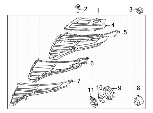 2022 Hyundai Tucson Daytime Running Lamp Components STRIP-HEADLAMP, RH Diagram for 92182-N9000