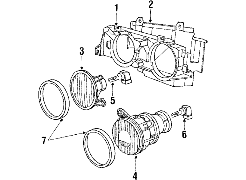 1987 BMW 325 Headlamps Supporting Frame Left Diagram for 63121385601