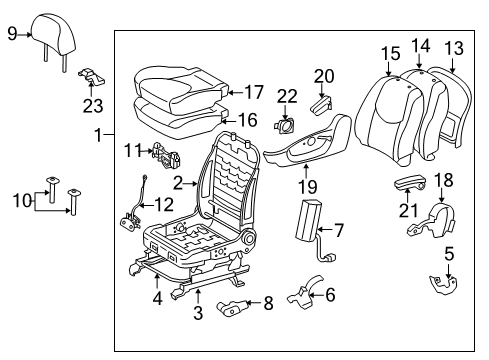 2012 Toyota RAV4 Front Seat Components Seat Back Cover Diagram for 71074-42193-B1