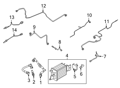 2020 Ford Expedition Emission Components Canister Hose Diagram for KL1Z-9D333-A