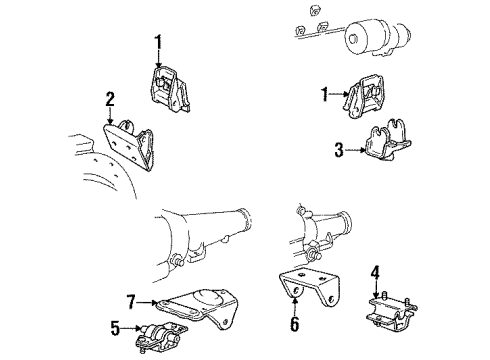 1994 Dodge Dakota Engine & Trans Mounting Bracket Engine INSULATORTO C Diagram for 4412143